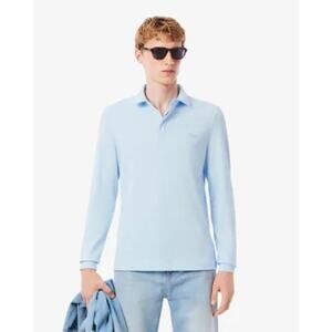Lacoste Pique Mens Light Blue Long Sleeve Cotton Polo Shirt 4XL